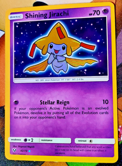 Pokemon TCG Shining Jirachi Shining Legends 42/73 Holo Shiny Holo Rare MP - Image 1