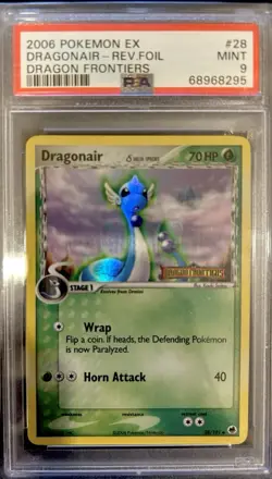 2006 POKEMON EX DRAGON FRONTIERS #28 DRAGONAIR-REVERSE FOIL PSA 9 LOW POP 76 - Image 1