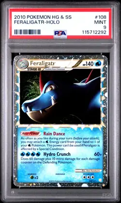 Pokemon Feraligatr Prime 108/123 - PSA 9 MINT - Heartgold & Soulsilver Holo - Image 1