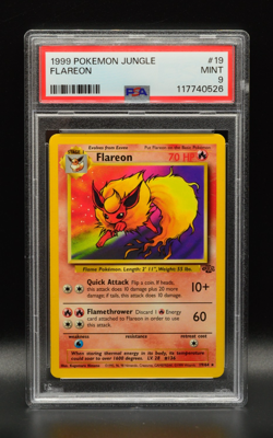 Flareon 1999 Pokemon Fossil Unlimited #19 WOTC PSA 9 Newly Graded - Image 1