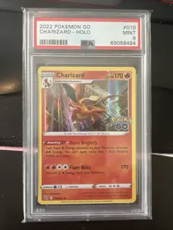 2022 Charizard Pokemon GO 010/078 Holo Rare PSA 9 AQ - Image 1