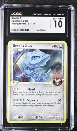 CGC 10 Steelix GL 51/111 Rising Rivals Pokemon Card 2009 - Image 1