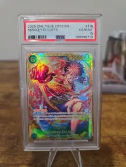 One Piece Monkey D. Luffy Card Game OP13-118 Carrying On His Will PSA 10 - Image 1