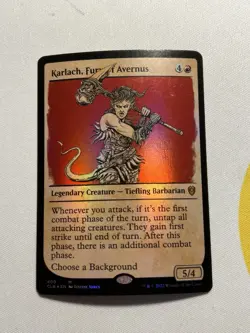 MTG Karlach, Fury of Avernus *SHOWCASE FOIL* Commander Legends Baldur's Gate 400 - Image 1