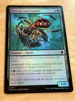 x1 Treetop Snarespinner FDN Foundations MTG 114 FOIL COMMON M/NM 1x - Image 1
