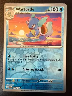 Wartortle 008/165 Uncommon 151 Pokemon Reverse Holo Near Mint - Image 1