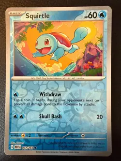 Squirtle 007/165 Common 151 Pokemon Reverse Holo Near Mint - Image 1