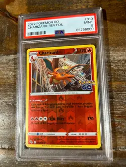 POKEMON 2022 GO CHARIZARD Reverse Foil #010 PSA 9 Mint RARE - Image 1