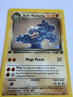 Pokemon TCG Dark Machamp #10 [LP++] 1st Edition Team Rocket Excellent Holo Rare - Image 5