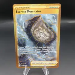 Pokemon Stormy Mountains - 232/203 - Evolving Skies - Gold Secret Rare Mint! - Image 1