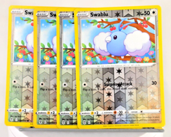 Pokemon TCG Evolving Skies Swablu 132/203 Common Reverse Holo x4 Playset - Image 1
