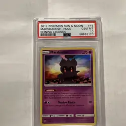 2017 POKEMON SUN & MOON SHINING LEGENDS #45 MARSHADOW-HOLO SHINING LEGENDS PSA10 - Image 1