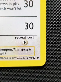 Pokemon Cards: Base Set 1st Edition Uncommon: Farfetch'd 27/102 - Image 4