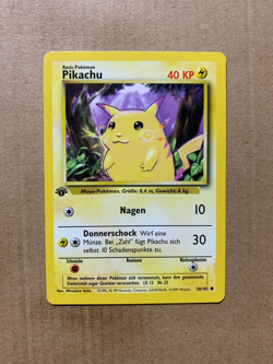 1st Edition GERMAN Pikachu 58/102 Base Set - Common Pokemon Card - NM - Image 1