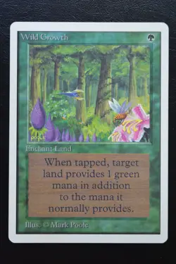 Magic The Gathering MTG WILD GROWTH Unlimited Edition MP Moderately Played - Image 1