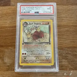 2000 Pokemon 1st Edition Rocket Dark Dugtrio #6 Holo PSA 9 MINT - Image 1