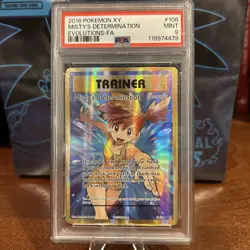 2016 POKEMON XY EVOLUTIONS #108 FULL ART/MISTY'S DETERMINATION PSA 9 - Image 1