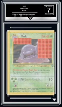 Pokemon Fossil 1999 Holo Muk 13/62 (English) - Get Graded Excellent 7 - Image 5