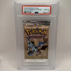 PSA 10 Pokemon 1999 Fossil Booster Pack Unlimited Narrow Margins Aerodactyl - Image 1