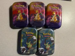 5X Pokemon TIns 3 Kanto 2 Galar K19 Evolutions Pack - Image 1