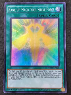 Yu-Gi-Oh #WIRA-EN028 Rank-Up-Magic Soul Shave Force 1st Edition Super Rare LP - Image 1