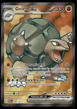 Pokemon Cards Golem ex 189/165 151 Ultra Rare NM - Image 1