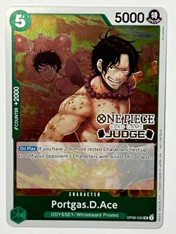 Portgas.D.Ace OP09-035 Judge Pack Vol. 6 Stamped Foil Promotion Card MINT - Image 1