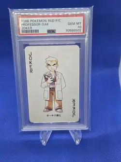1996 Pokemon Red Version Playing Cards P/C Joker Professor Oak PSA GEM MT 10 - Image 1