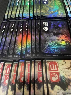 MTG Kamigawa Neon dynasty 100× ALL FOIL Japanese Basic land Each of 10 - Image 3