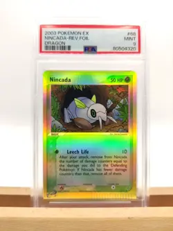 PSA 9 Nincada 68/97 Reverse Foil / Holo Ex Dragon 2003 Pokemon MINT - Image 1
