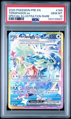2025 POKEMON PRE EN-PRISMATIC EVOLUTIONS #169 TERAPAGOS EX PSA 10 - Image 1