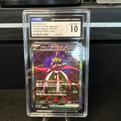2024 POKEMON TERASTAL FEST EX JPN #213 IRON VALIANT EX CGC 10 GEM MINT - Image 1