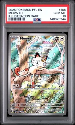 PSA 10 MEOWTH 106/094 ILLUSTRATION RARE PHANTASMAL FLAMES POKEMON 😍 - Image 1
