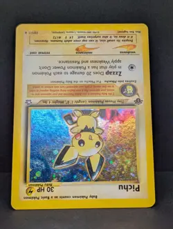 Pichu 12/111 Neo Genesis 1st Edition Holo Rare Pokemon TCG Nintendo Pikachu MP+ - Image 4