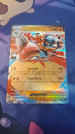 Mega Lucario ex 077/132 Holo Prize Pack Series Cards Pokemon Card - Image 1