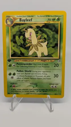 Pokemon Card - Bayleef Neo Genesis 28/111 Uncommon 1st Edition - Image 1