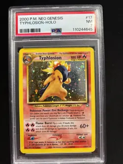 Pokemon Typhlosion Holo Rare Neo Genesis #17 PSA 7 - Image 1