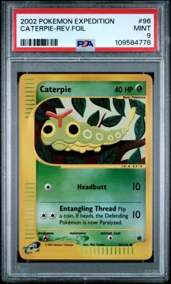 2002 Pokemon Expedition Caterpie 96/165 Reverse Holo PSA 9 96/165 - Image 1