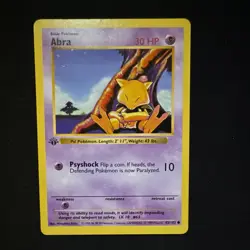 Pokemon Abra Base Set Shadowless 43/102 30 HP 1st Edition Common English - Image 1