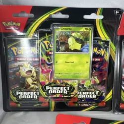 Pokemon Perfect Order 3 Pack Blisters -NEW SET Sealed 🚀 Ship Chikorita 🔥 3x - Image 2