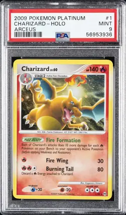 2009 POKEMON PLATINUM ARCEUS #1 CHARIZARD-HOLO PSA 9 - Image 1