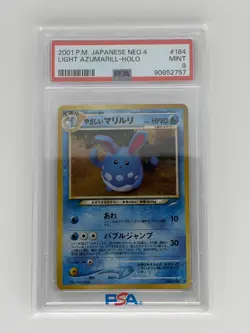 2001 POKEMON JAPANESE NEO 4 LIGHT AZUMARILL HOLO PSA 9 Mint - Image 1