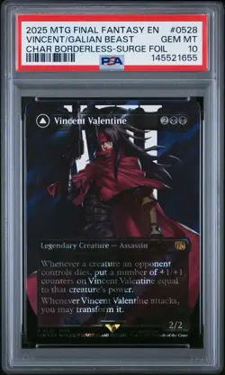 2025 MTG FINAL FANTASY #0383 GALIAN BEAST/VINCENT VALENTINE SURGE FOIL PSA 10 - Image 1