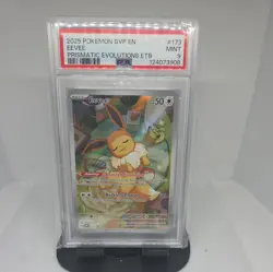 Pokemon TCG Prismatic Evolutions Eevee Card 173 Illustration Rare Promo PSA 9 - Image 1