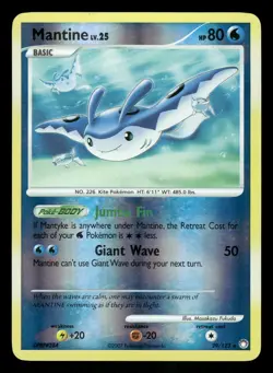 Pokemon Mantine Rare Mysterious Treasures 29/123 LP Reverse Holo - Image 1