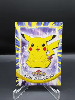 Pikachu #25 Pokemon 1999 Topps TV Animation Edition Blue Logo NM - Image 1