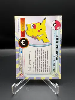 Pikachu #25 Pokemon 1999 Topps TV Animation Edition Blue Logo NM - Image 2