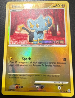 Pokemon TCG Shinx 98/130 Diamond & Pearl Reverse Holo Rare Stamped MP - Image 1