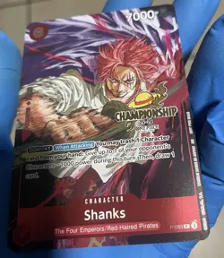 2025 One Piece Championships Shanks Gold Foil Stamp Card CS Event English P-083 - Image 3