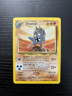 Pokemon Neo Discovery Omastar Uncommon Regular 80 HP Card 43/75 English 2001 - Image 1